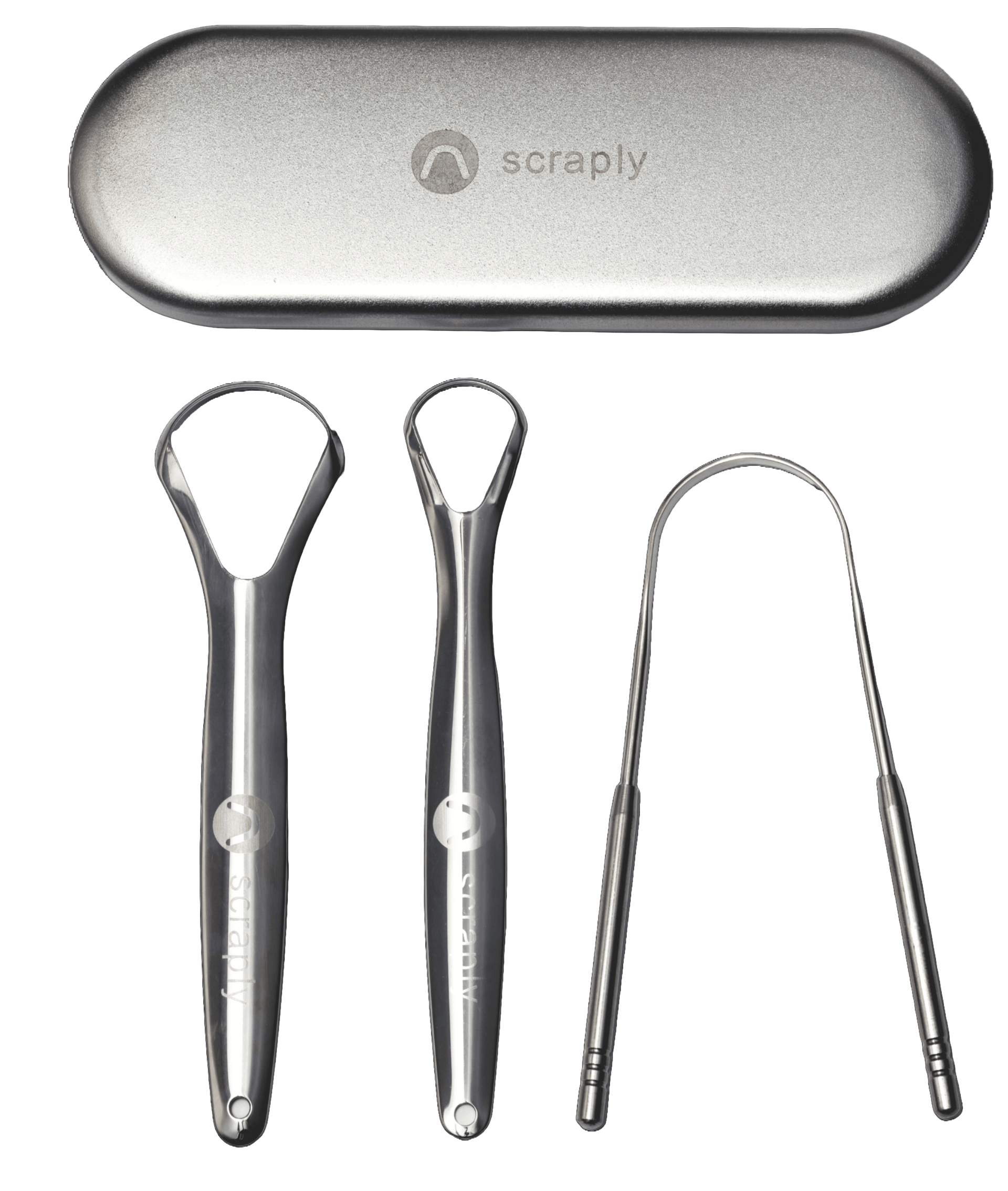 3 in 1 Stainless Steel Tongue Scrapers